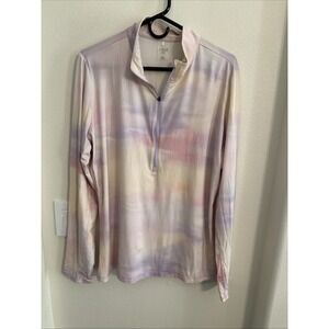 Calia by Carrie Womens UV Long Sleeve 1/4 Zip Top Milk Bath Warm Size XXL